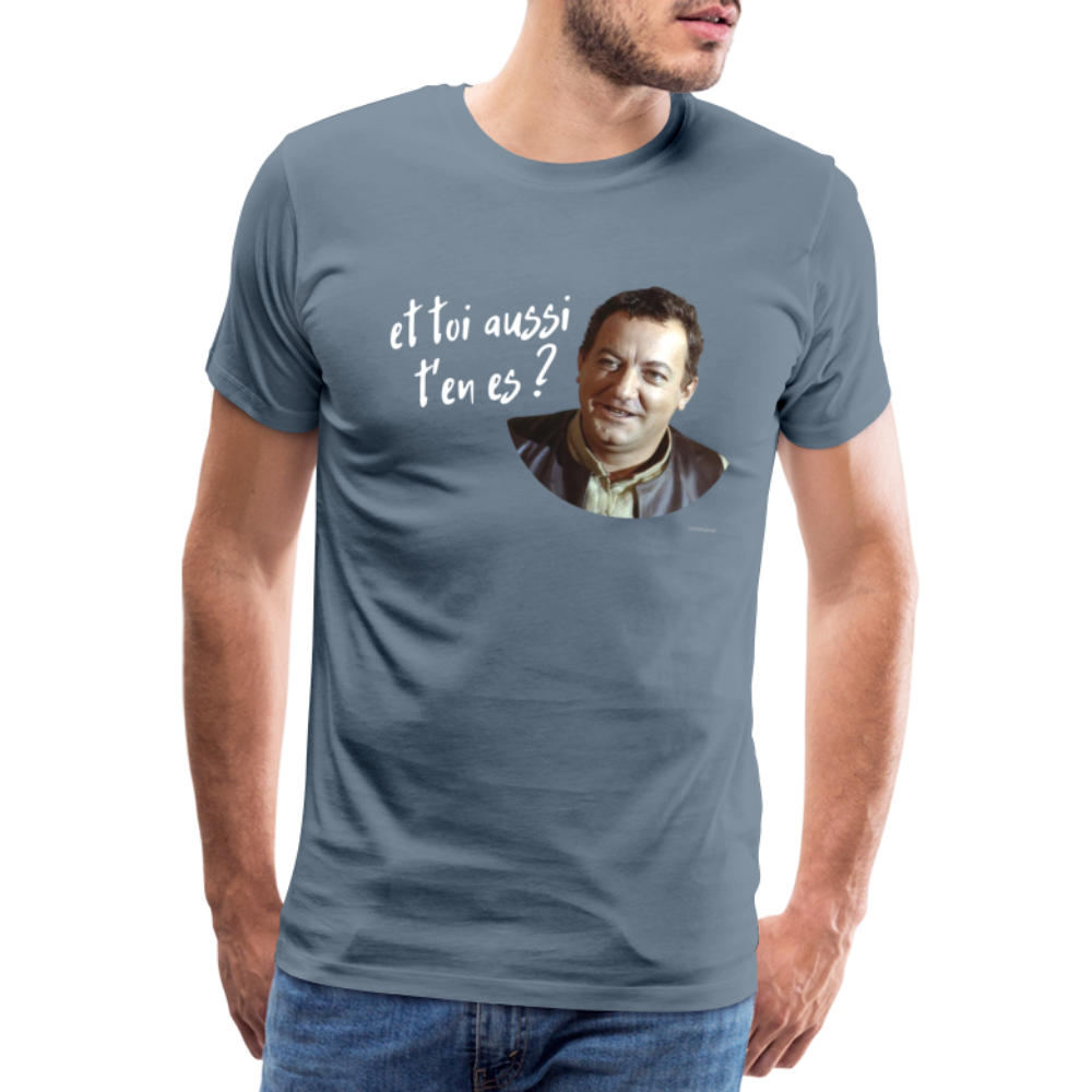 T-shirt Foncé Homme : Marcel Benhur Amineméphèt "et toi aussi t'en es ?" - gris bleu