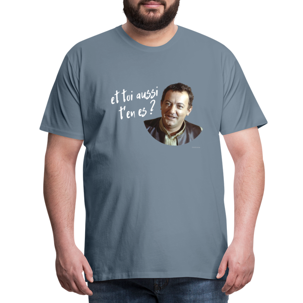 T-shirt Foncé Homme : Marcel Benhur Amineméphèt "et toi aussi t'en es ?" - gris bleu