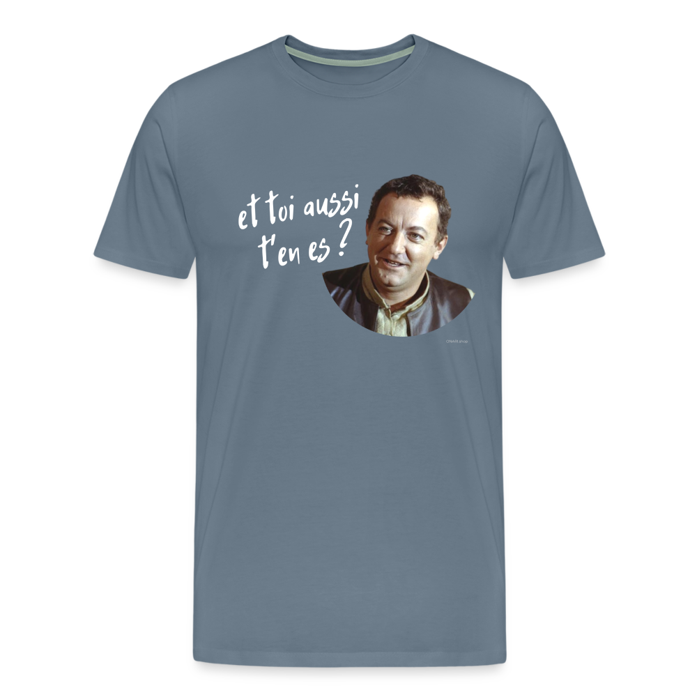 T-shirt Foncé Homme : Marcel Benhur Amineméphèt "et toi aussi t'en es ?" - gris bleu