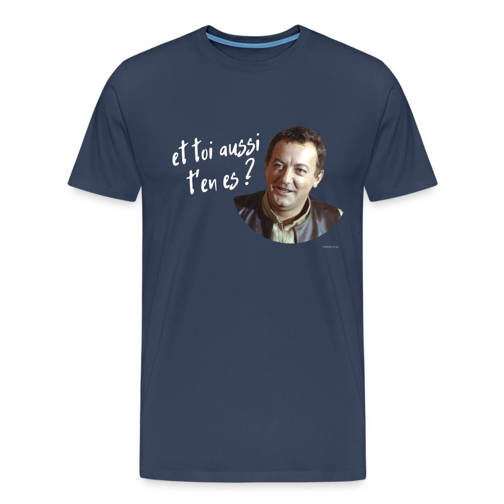 T-shirt Foncé Homme : Marcel Benhur Amineméphèt "et toi aussi t'en es ?" - bleu marine