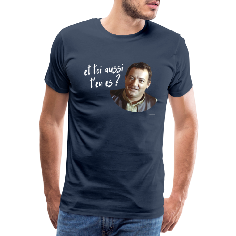 T-shirt Foncé Homme : Marcel Benhur Amineméphèt "et toi aussi t'en es ?" - bleu marine