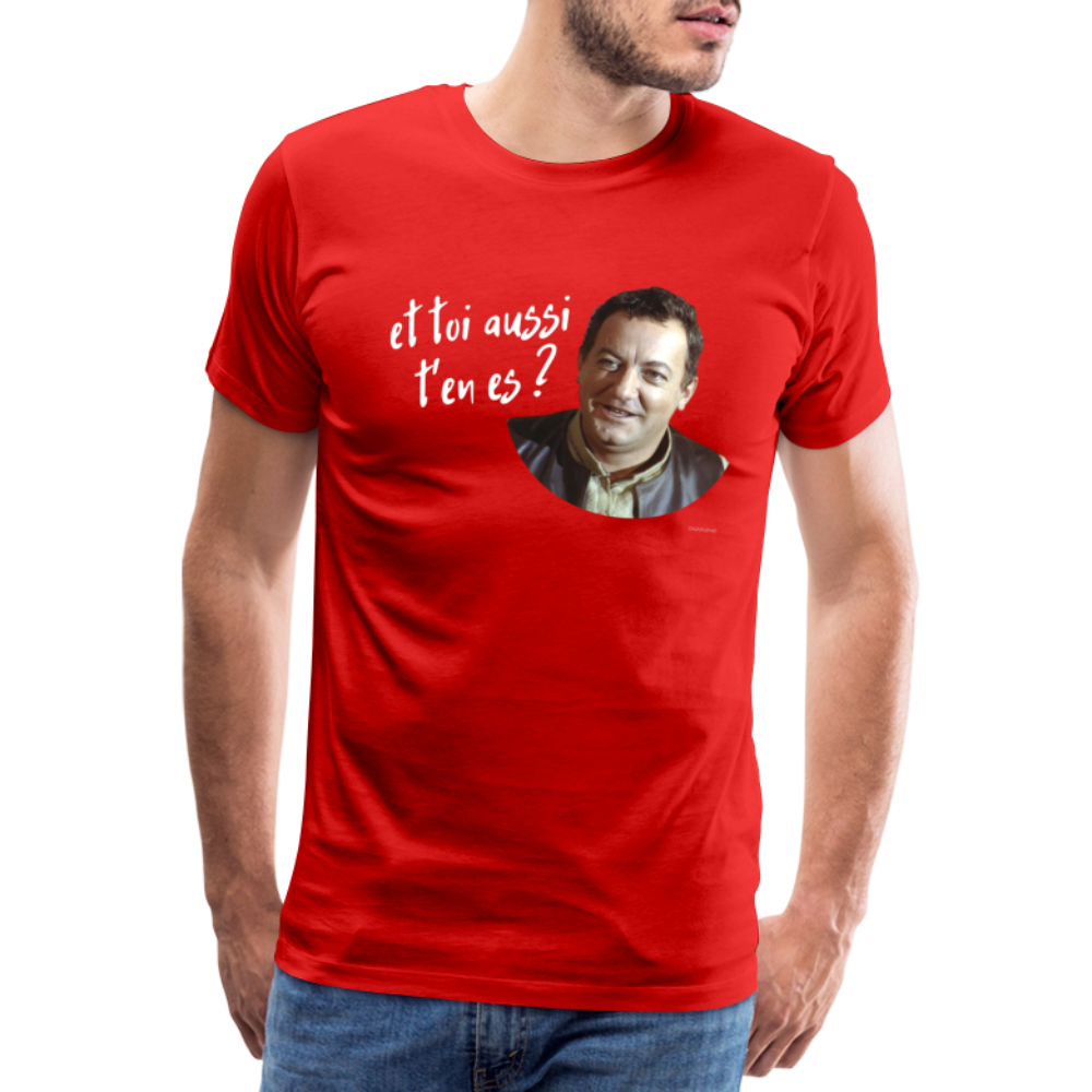 T-shirt Foncé Homme : Marcel Benhur Amineméphèt "et toi aussi t'en es ?" - rouge