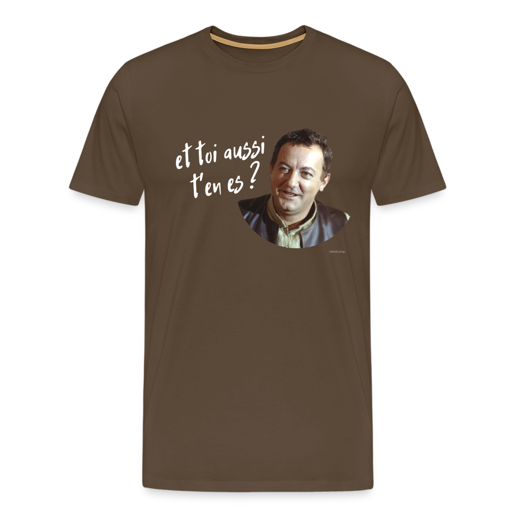 T-shirt Foncé Homme : Marcel Benhur Amineméphèt "et toi aussi t'en es ?" - marron bistre