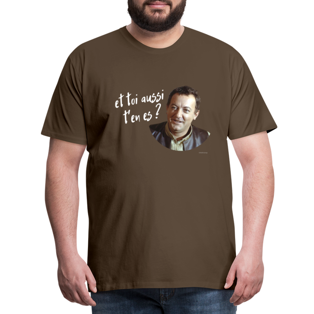 T-shirt Foncé Homme : Marcel Benhur Amineméphèt "et toi aussi t'en es ?" - marron bistre