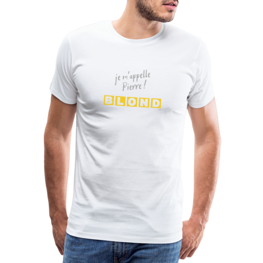 T-shirt Premium Homme Je m'appelle Pierre BLOND - blanc