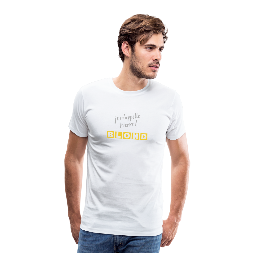 T-shirt Premium Homme Je m'appelle Pierre BLOND - blanc