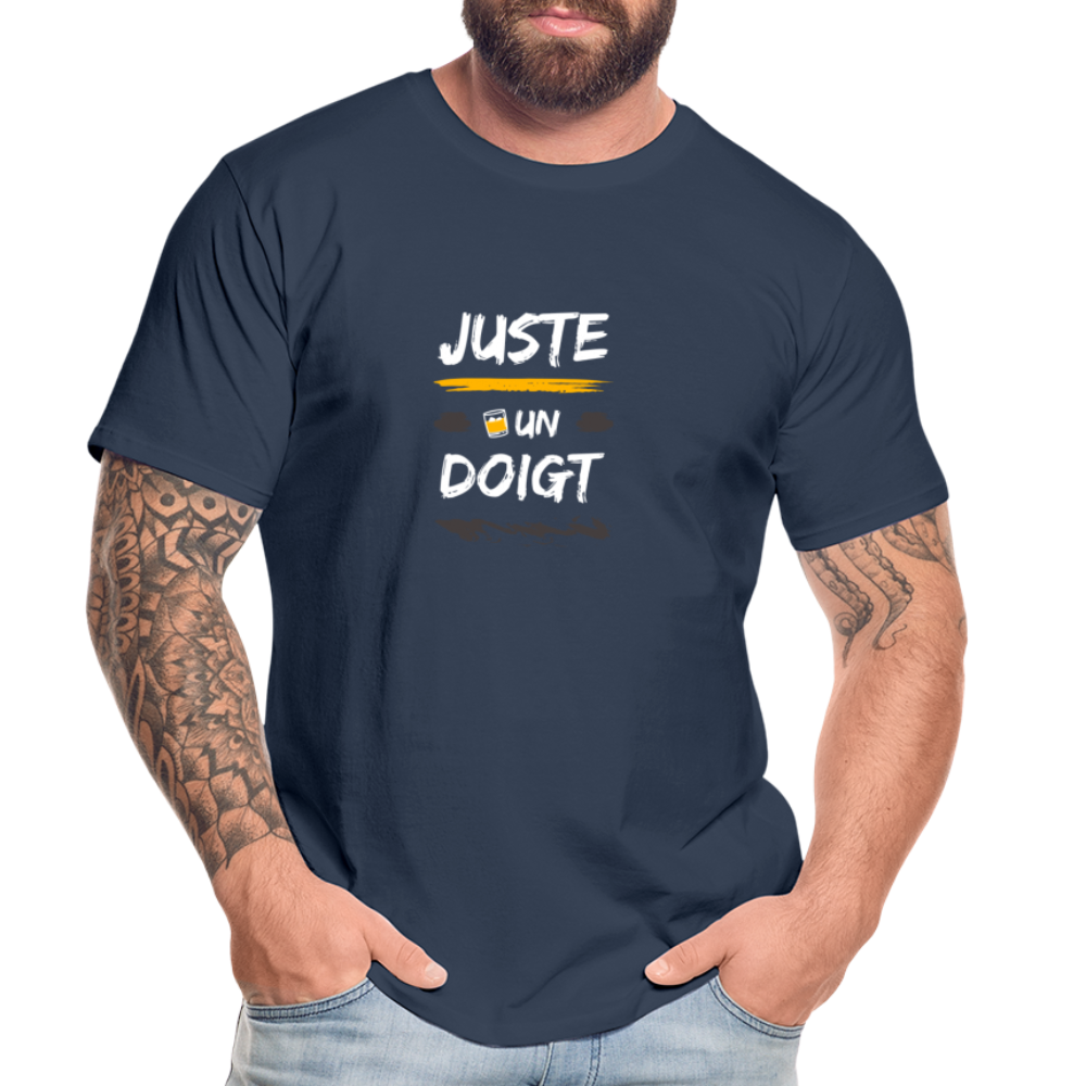 T-shirt Juste un doigt - La cité de la peur - bio - Homme - bleu marine