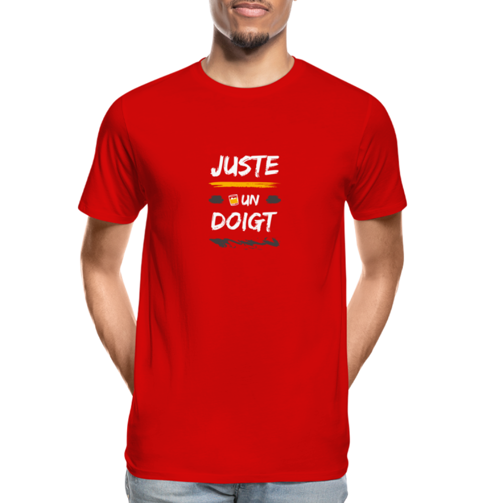 T-shirt Juste un doigt - La cité de la peur - bio - Homme - rouge