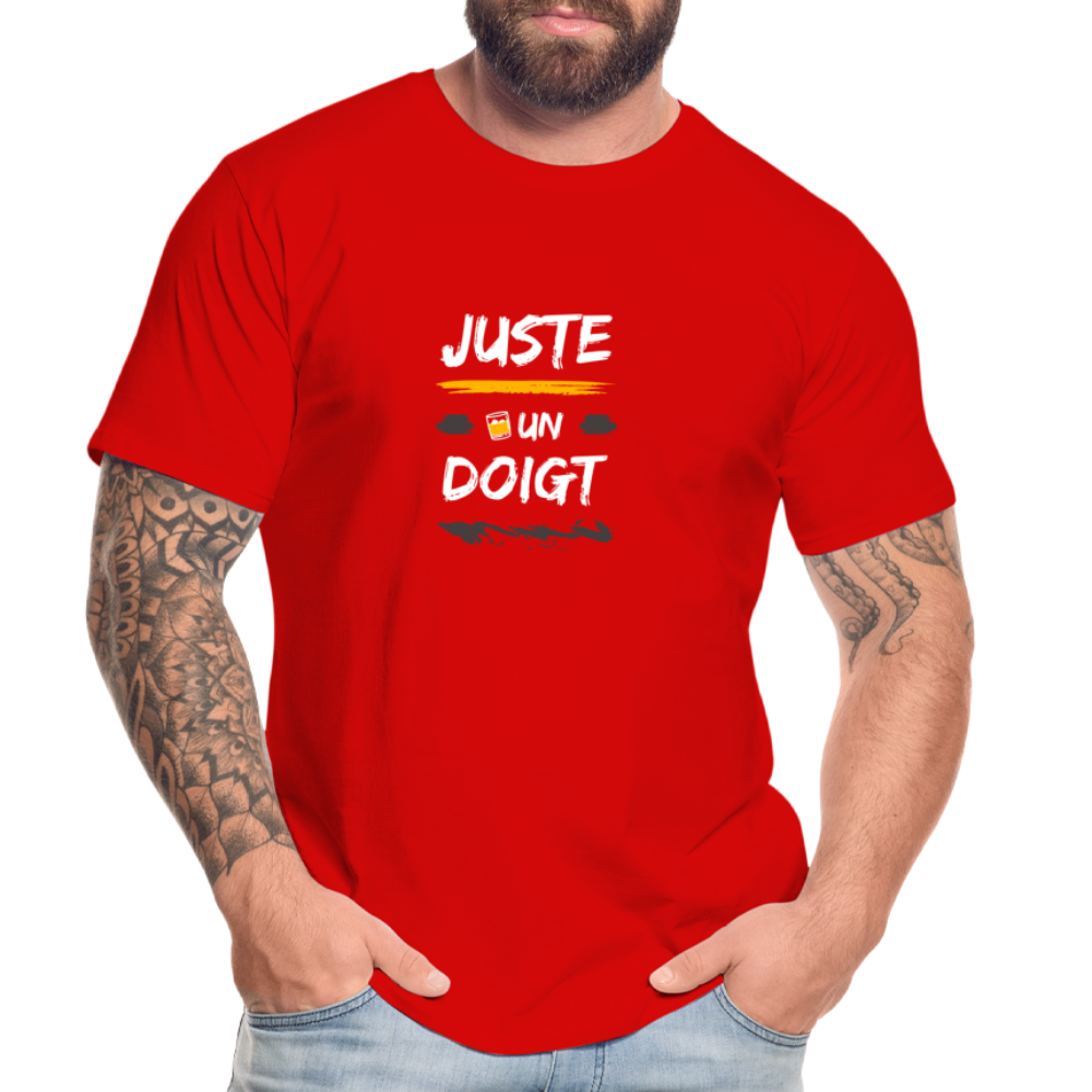 T-shirt Juste un doigt - La cité de la peur - bio - Homme - rouge