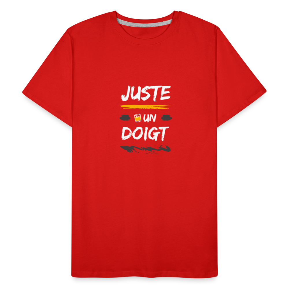 T-shirt Juste un doigt - La cité de la peur - bio - Homme - rouge