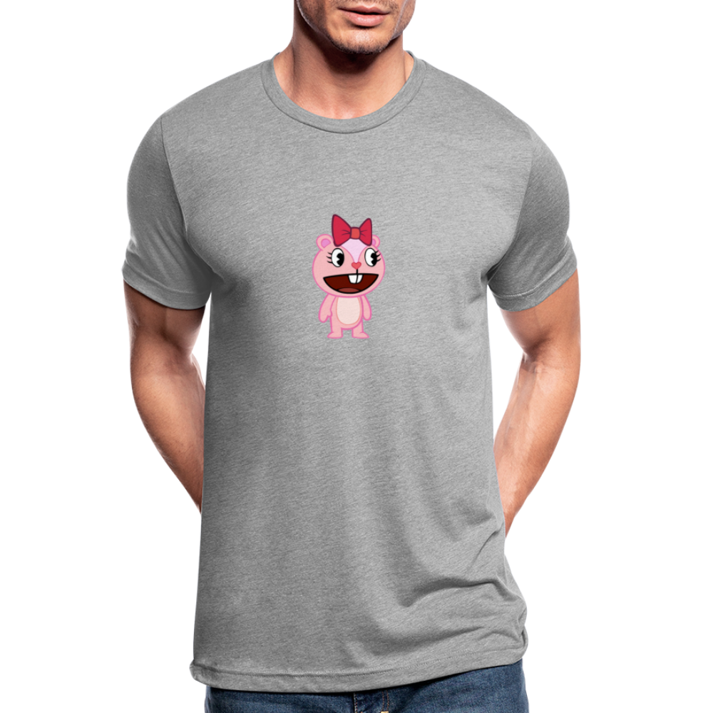 Giggles - Happy Tree Friends - T-shirt chiné Bella + Canvas Unisexe - gris chiné