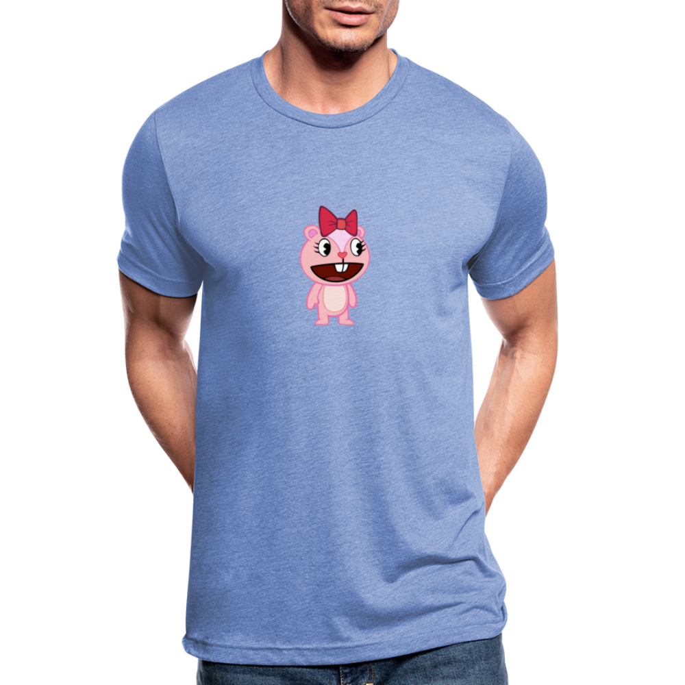 Giggles - Happy Tree Friends - T-shirt chiné Bella + Canvas Unisexe - bleu chiné