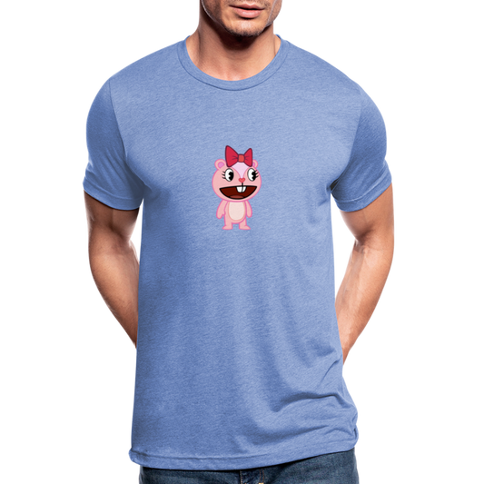 Giggles - Happy Tree Friends - T-shirt chiné Bella + Canvas Unisexe - bleu chiné