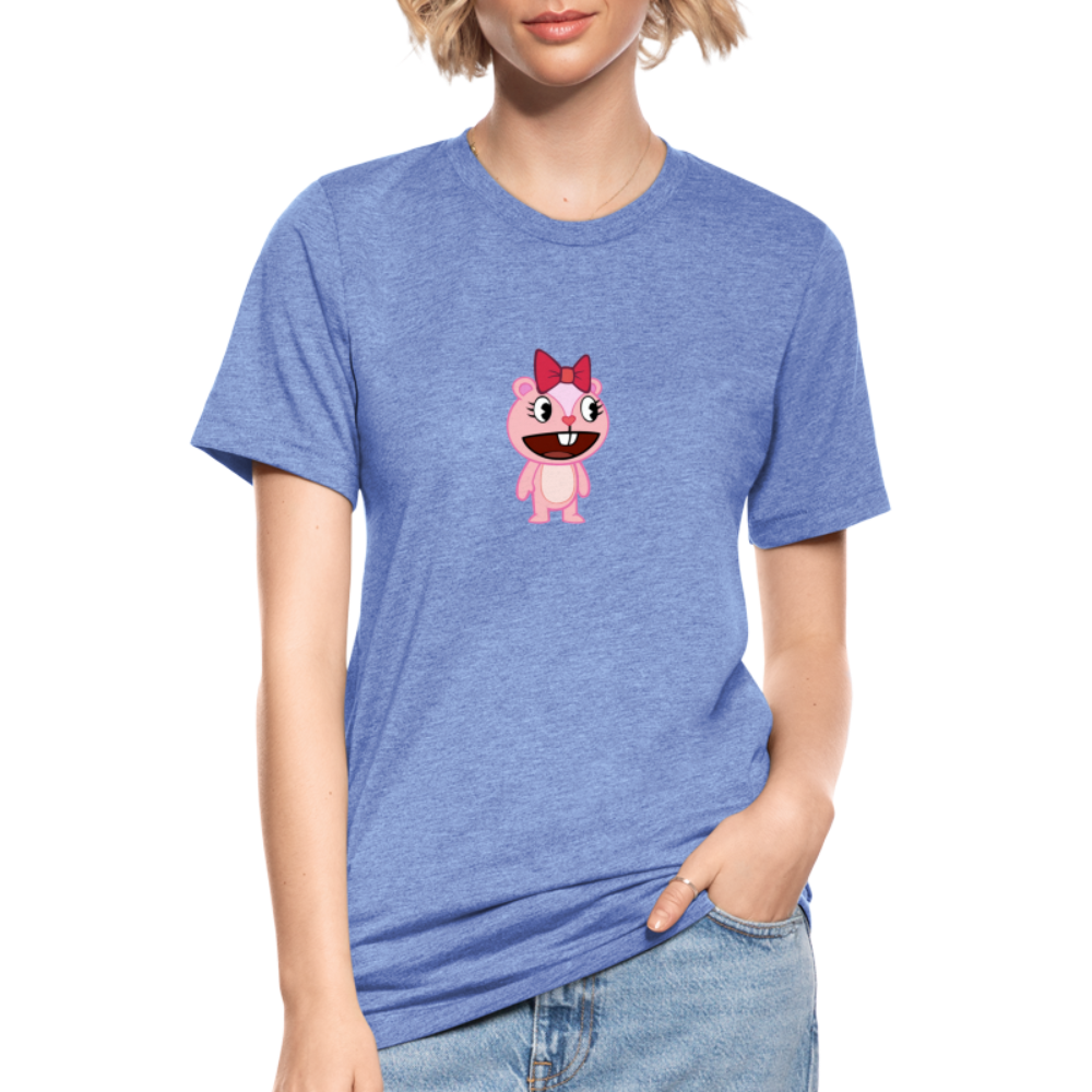 Giggles - Happy Tree Friends - T-shirt chiné Bella + Canvas Unisexe - bleu chiné