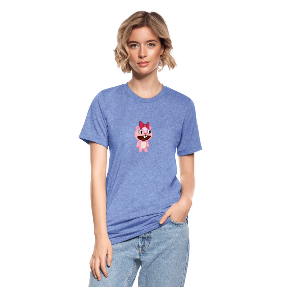 Giggles - Happy Tree Friends - T-shirt chiné Bella + Canvas Unisexe - bleu chiné